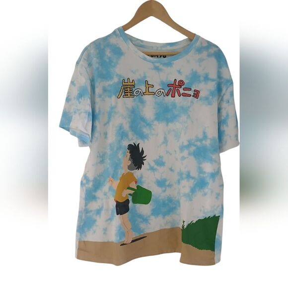 Men's Ponyo x Studio Ghibli X Anime X Rare HTF Tie-Dye T-Shirt Studio Graphic - Picture 4 of 10